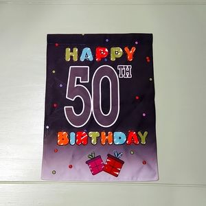 50th birthday garden flag